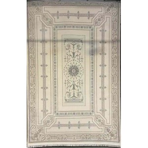 سجاد تركي ديفان 40989A كريم رصاصي مقاس 300*500