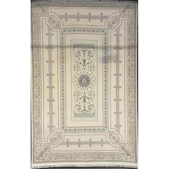 سجاد تركي ديفان 40989A كريم رصاصي مقاس 150*230