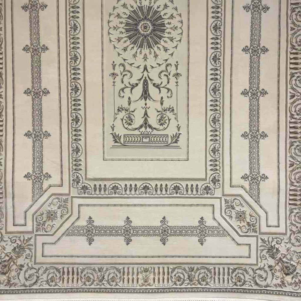 سجاد تركي ديفان 40989A كريم رصاصي مقاس 150*230