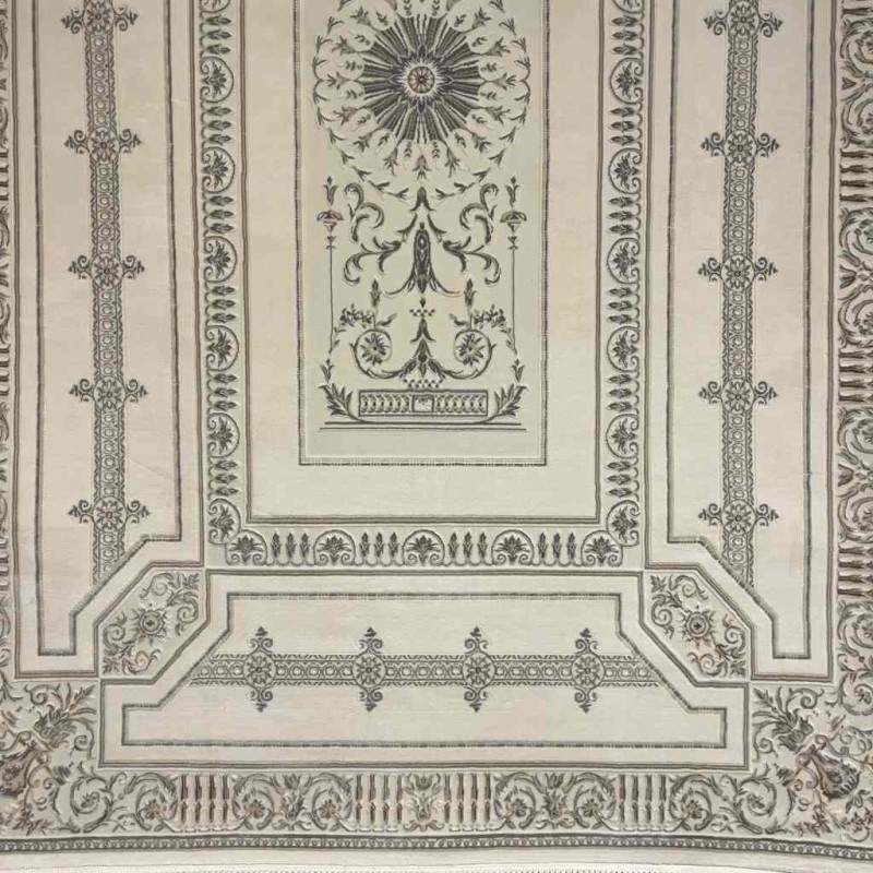 سجاد تركي ديفان 40989A كريم رصاصي مقاس 400*600