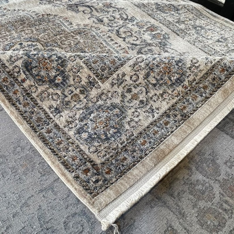سجاد بوهيمي تركي امبيرا KC05A بيج مولتي روز مقاس 100*200
