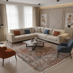سجاد بوهيمي تركي امبيرا KO59A بيج مولتي مقاس 80*150