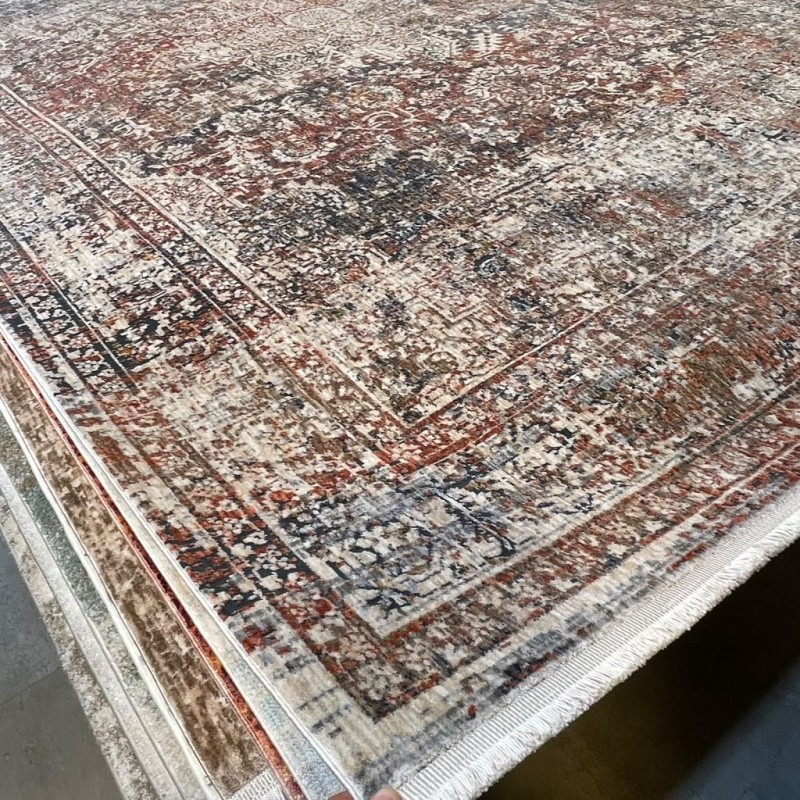 سجاد بوهيمي تركي امبيرا KO59A بيج مولتي مقاس 80*150 - سجاد بوهيمي