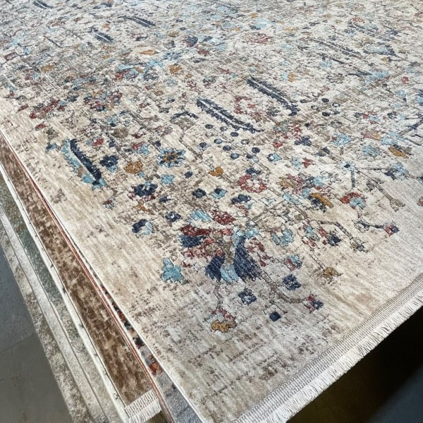 Turkish Bohemian rugs EMPIRE KP73A cream Dark blue Size 300*400
