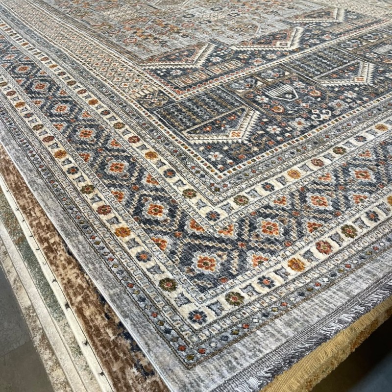 سجاد بوهيمي تركي امبيرا KO75A رصاصي فاتح مولتي مقاس 80*150