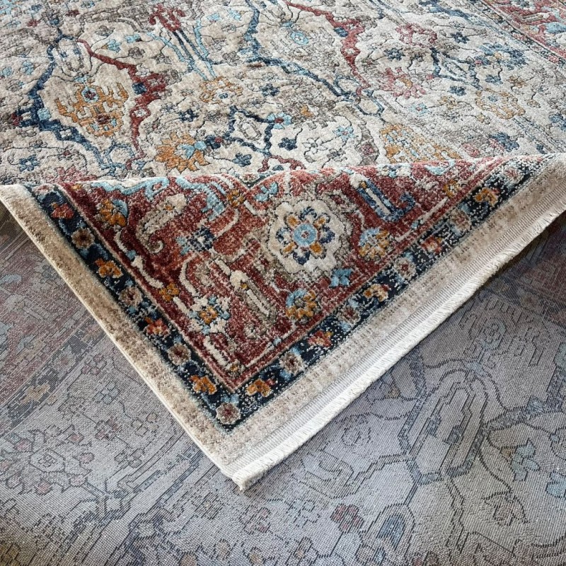 سجاد بوهيمي تركي امبيرا KP77A كريم احمر مقاس 300*400