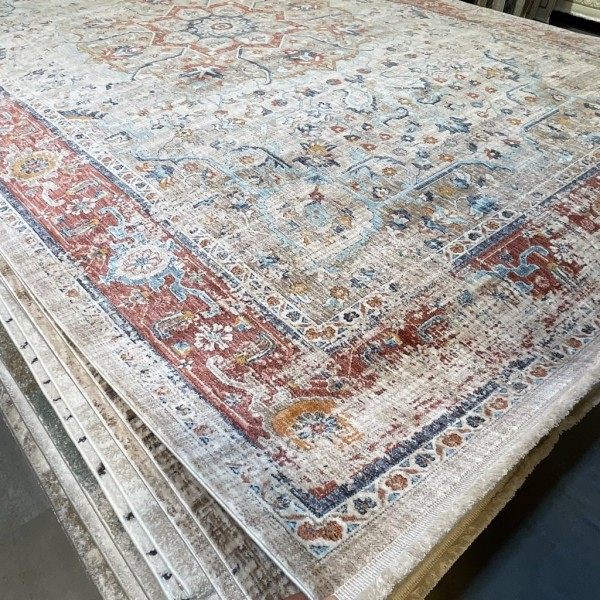 Turkish Bohemian rugs EMPIRE KP82C Cream red Size 250*350