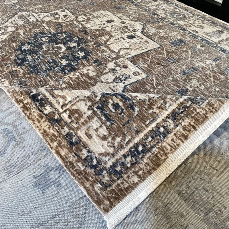 سجاد بوهيمي تركي امبيرا K086G بيج غامق مقاس 50*80 - سجاد فرنسي شرقي