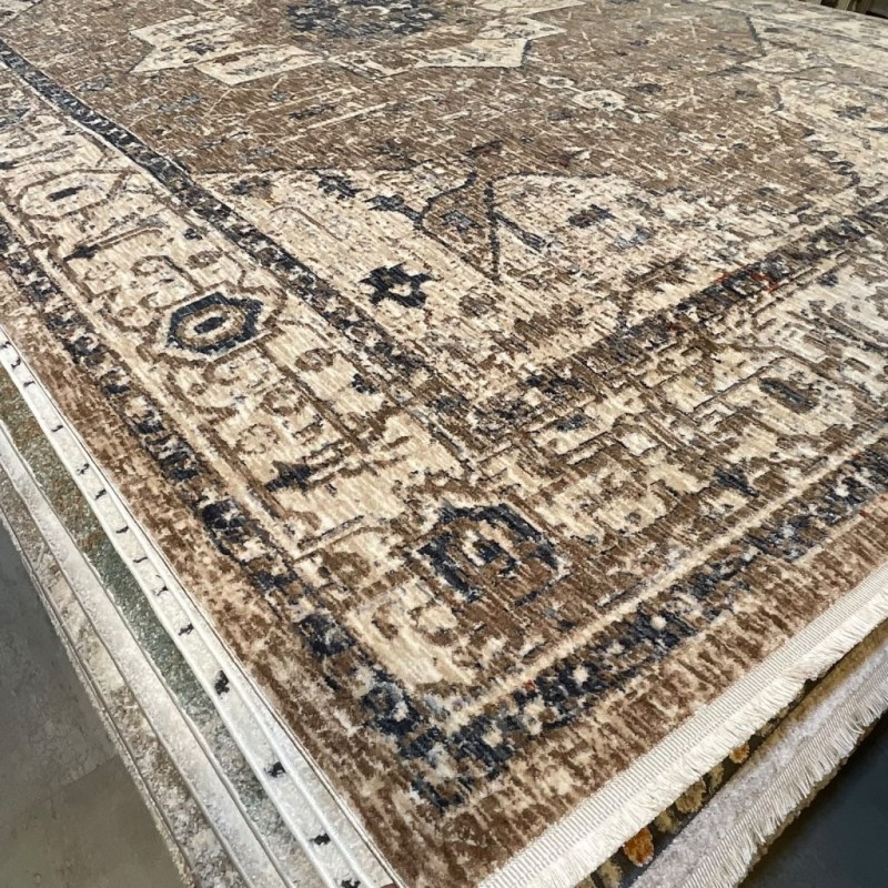 سجاد بوهيمي تركي امبيرا K086G بيج غامق مقاس 50*80 - سجاد فرنسي شرقي