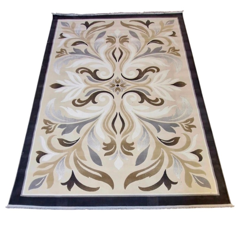LARA Turkish Designer Rugs 42762A CREAM BLACK size 250*350 LARA Turkish Designer Rugs 42762A CREAM BLACK size 250*350