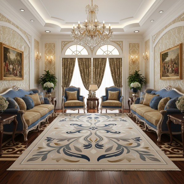 سجاد المصممين لارا تركي 42762A كريم سماوي مقاس 100*300