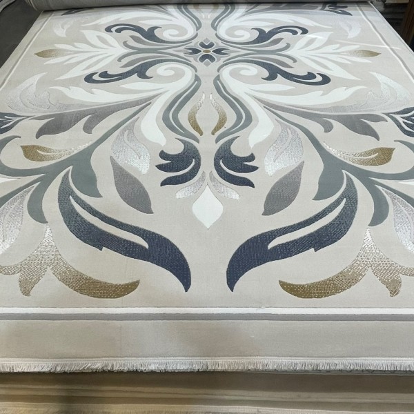 سجاد المصممين لارا تركي 42762A كريم سماوي مقاس 100*300