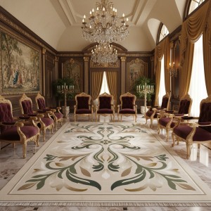 LARA Turkish Designer Rugs 42762A CREAM GREEN size 400*500