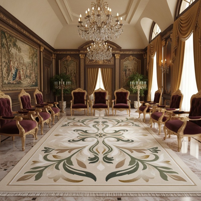 LARA Turkish Designer Rugs 42762A CREAM GREEN size 400*500 LARA Turkish Designer Rugs 42762A CREAM GREEN size 400*500