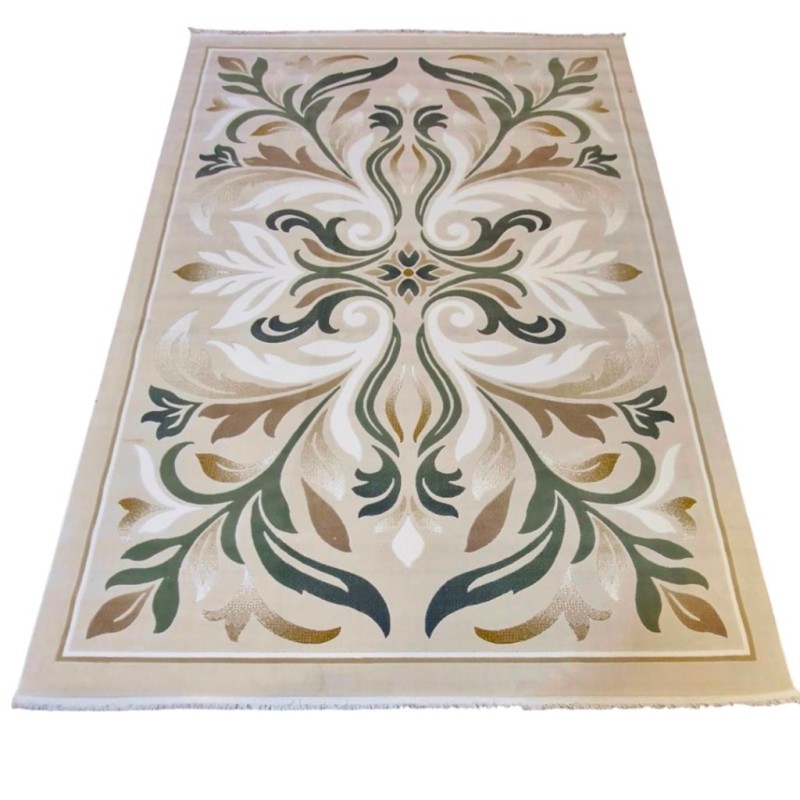 LARA Turkish Designer Rugs 42762A CREAM GREEN size 400*500 LARA Turkish Designer Rugs 42762A CREAM GREEN size 400*500