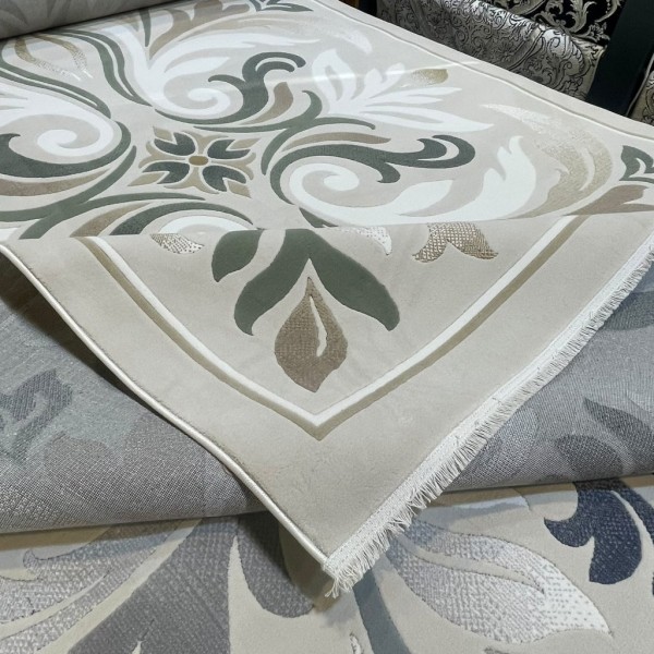 سجاد المصممين لارا تركي 42762A كريم اخضر مقاس 150*220