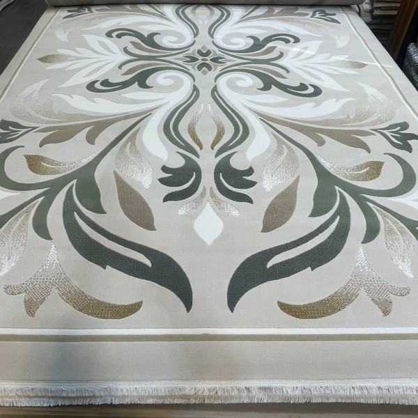 سجاد المصممين لارا تركي 42762A كريم اخضر مقاس 150*220