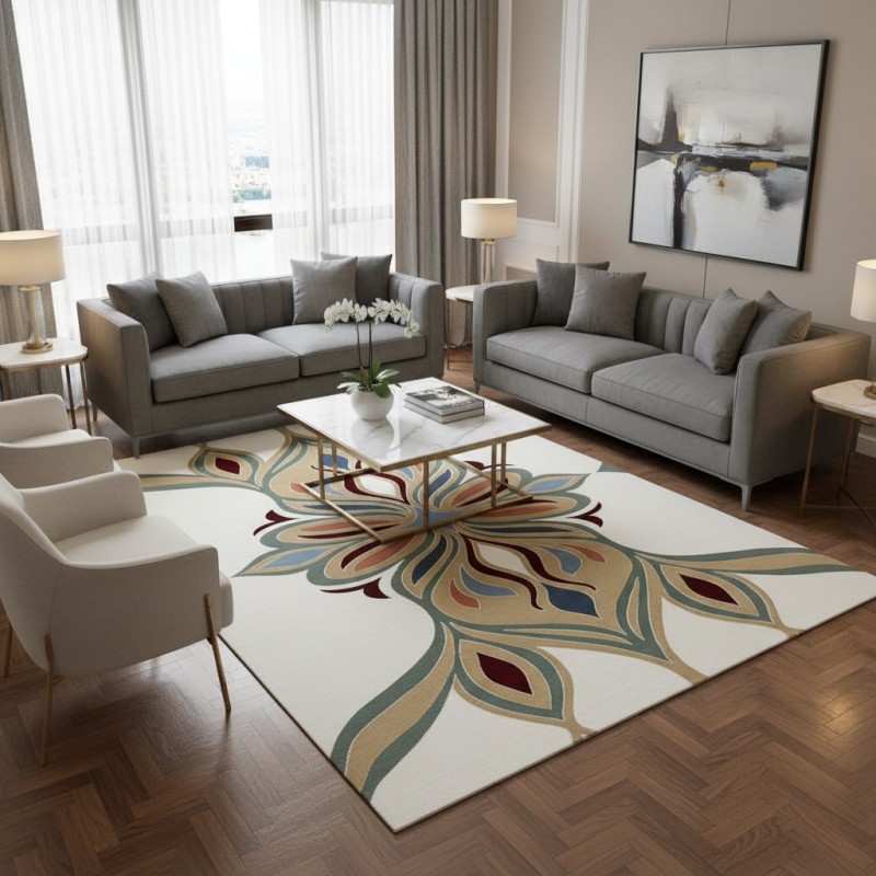 سجاد المصممين مايسترو تركي OL426A ابيض مقاس 200*300 سجاد المصممين مايسترو تركي OL426A ابيض مقاس 200*300