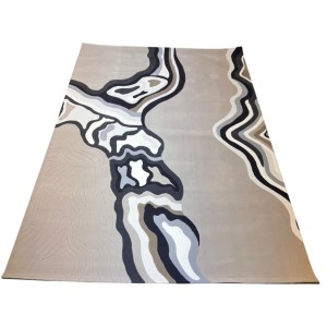 Turkish rug sahm F0750A beige black size 400*500