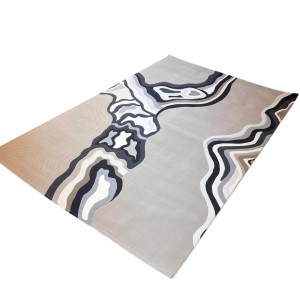 Turkish rug sahm F0750A beige black size 400*500