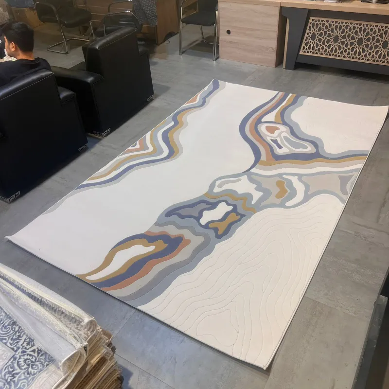 سجاد تركي سهم F0750A ابيض سماوي مقاس 100*200