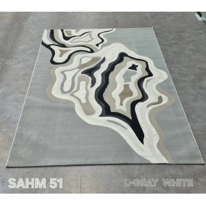 Turkish rug sahm OC551A Light gray white size 400*500