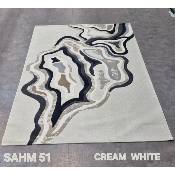 Turkish rug sahm OC551A cream white size 100*200