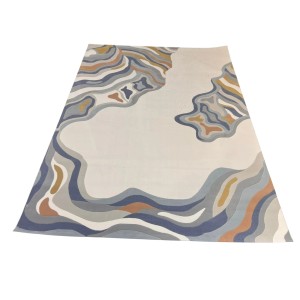 Turkish rug sahm 0C992A WHITE blue size 400*500