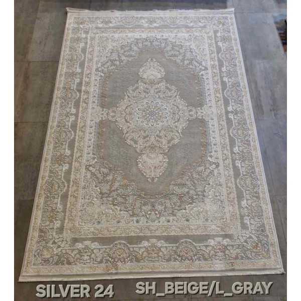 Turkish Silver 24 beige Light Gray Rug Size 100*300