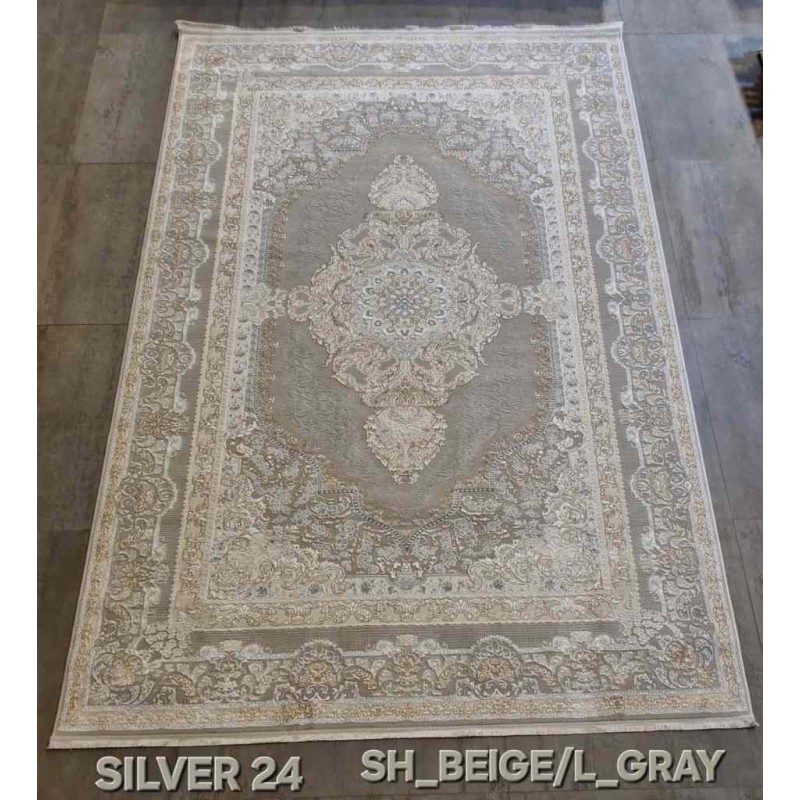 سجاد تركي سيلفر 24 بيج رصاصي فاتح مقاس 100*200