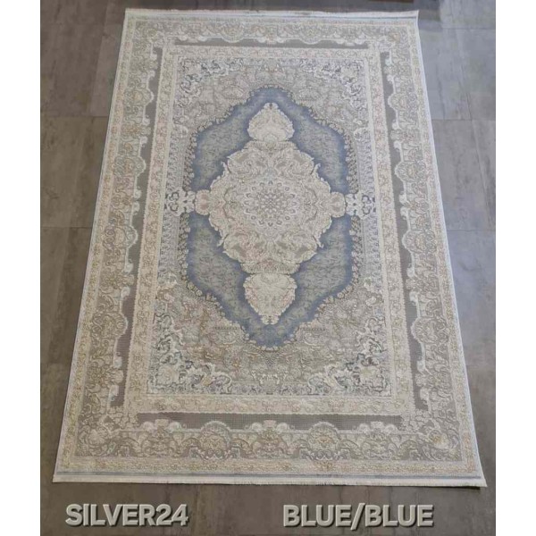 سجاد تركي سيلفر 24 سماوي مقاس 250*350