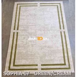 سجاد تركي اطار برواز صوفيا 67 كريم اخضر مقاس 400*500