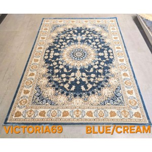 Turkish Victoria rug F269A blue size 100*400