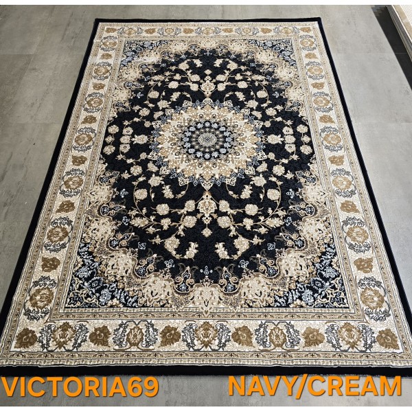 Turkish Victoria rug F269A navy size 200*300