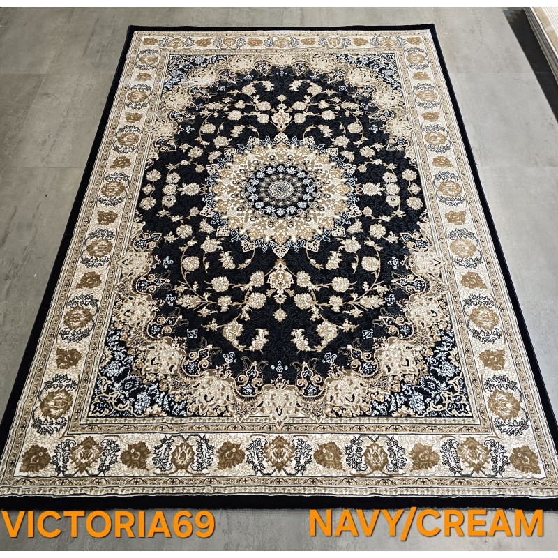 سجاد تركي فكتوريا F269A كحلي مقاس 200*300