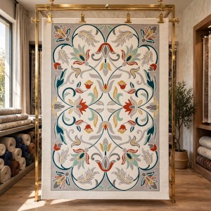 antalya Rug French Turkish Design P0058A Cream light gray 100*300