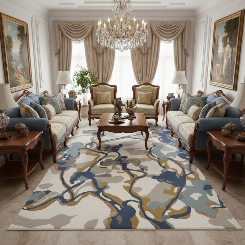 Turkish AURA Carpet D0654A BLUE Size 300*400 Turkish AURA Carpet D0654A BLUE Size 300*400