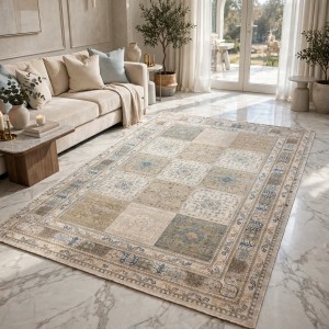 سجاد مكناس بوهيمي تركي OL406C كريم مقاس 100*300