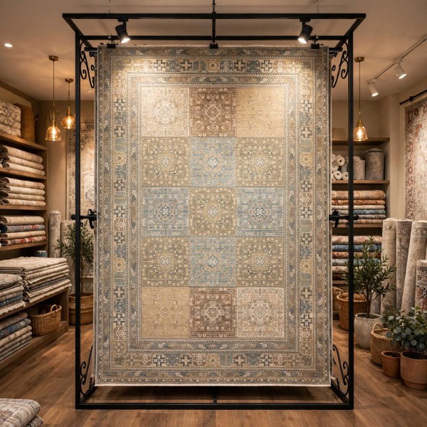 سجاد مكناس بوهيمي تركي OL406C اخضر مقاس 100*300