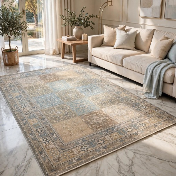 سجاد مكناس بوهيمي تركي OL406C اخضر مقاس 100*300