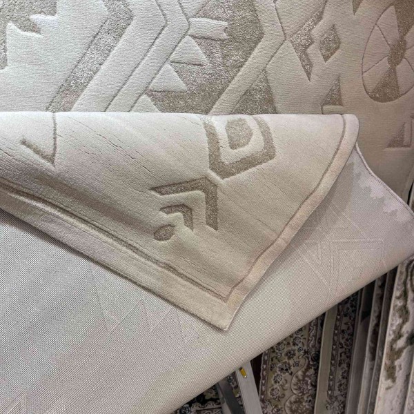 سجاد مودرن العليا تركي R0409A بيج غامق مقاس 150*220