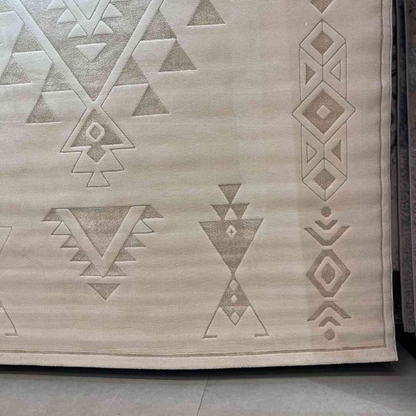 سجاد مودرن العليا تركي R0409A بيج غامق مقاس 150*220