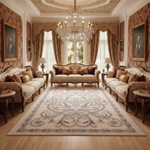 Turkish OPAL Carpet 9661D WHITE GREY Size 200*300