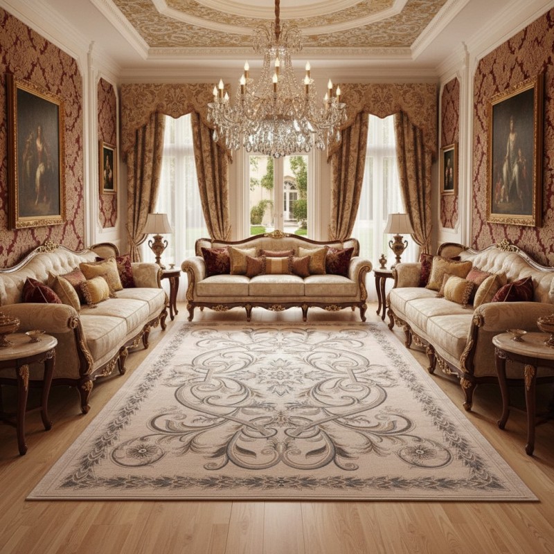 Turkish OPAL Carpet 9661D WHITE GREY Size 200*300 Turkish OPAL Carpet 9661D WHITE GREY Size 200*300