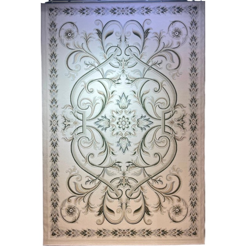 Turkish OPAL Carpet 9661D WHITE GREEN Size 100*200 Turkish OPAL Carpet 9661D WHITE GREEN Size 100*200