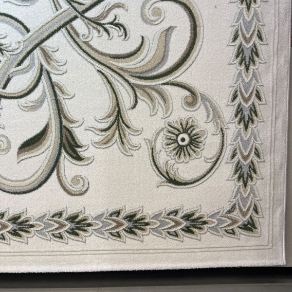 سجاد اويال تركي 9661D ابيض اخضر مقاس 100*300