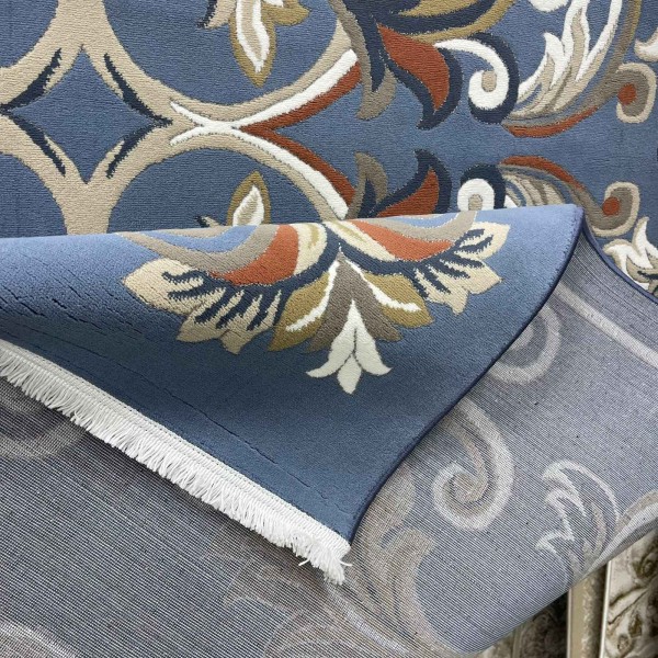 سجاد تركي سيول نقش فرنسي FG7341 سماوي فاتح مقاس 150*220