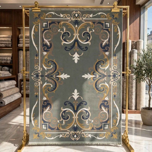 سجاد تركي سيول نقش فرنسي FG7247 سماوي كوكين مقاس 250*350