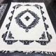 Florya turkish rugs 8655 cream and navy blue