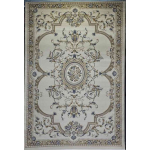 سجاد تركي فلــورانـسـيا 562 نقش فرنسي لون كريم رصاصي مقاس 400*600